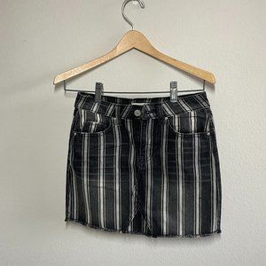 Sky and Sparrow striped jean mini skirt